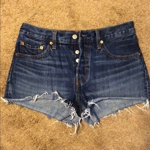 Levi’s 501 Button Your Fly High Rise denim shorts